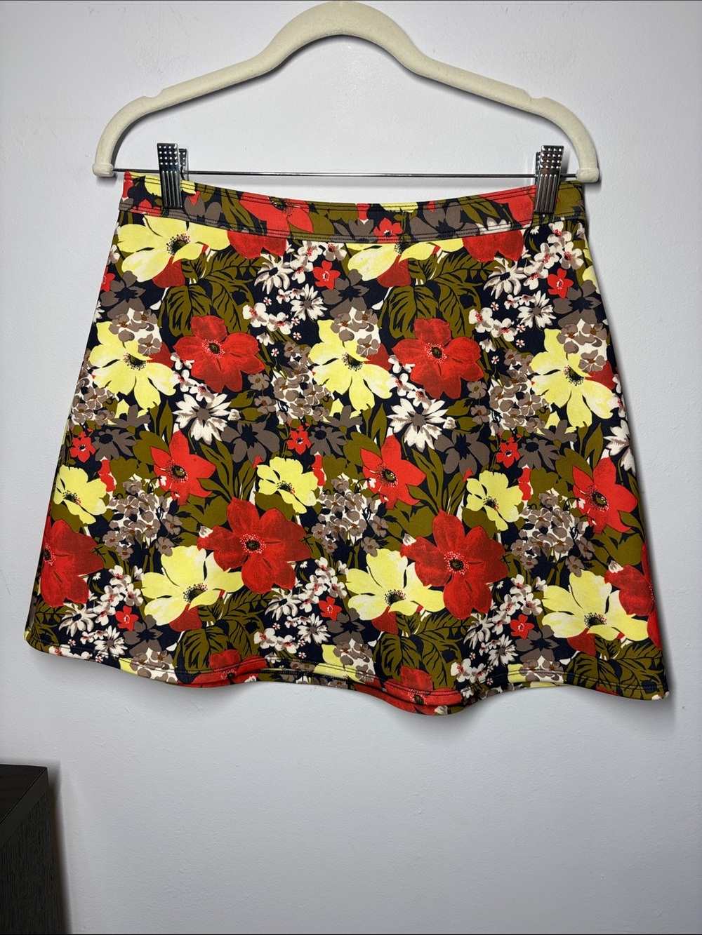 Abercrombie Floral A-Line Skirt in Red, Yellow & Green